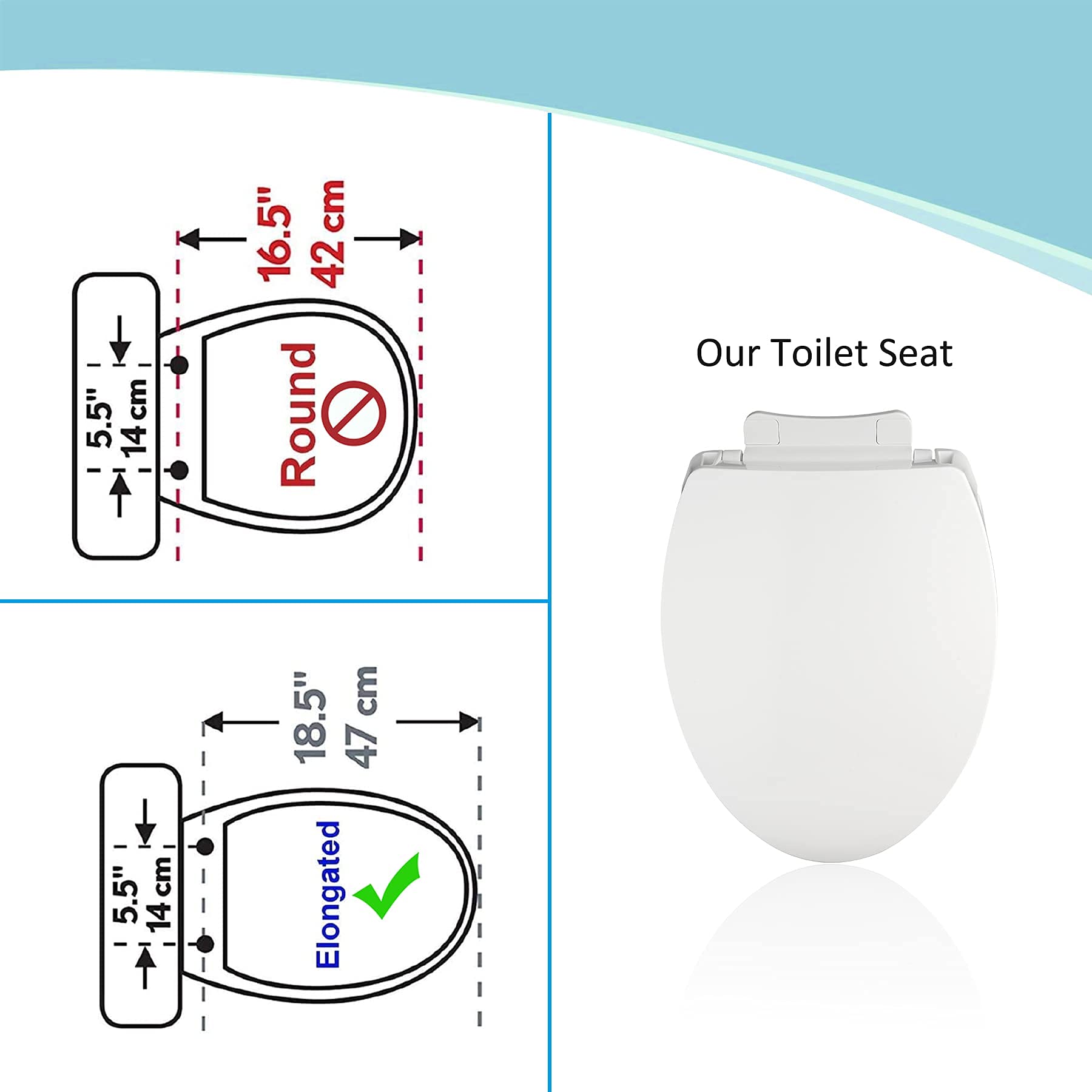 SS114 Toilet Seat Replacement Compatible with TOTO, Elongated Soft Close Toilet Seat for SS113/SS154/SS204/SS214/SS224, Transitional Slow-close & Heavy Duty, with 2-Pack Toilet Bolts and Nuts, White