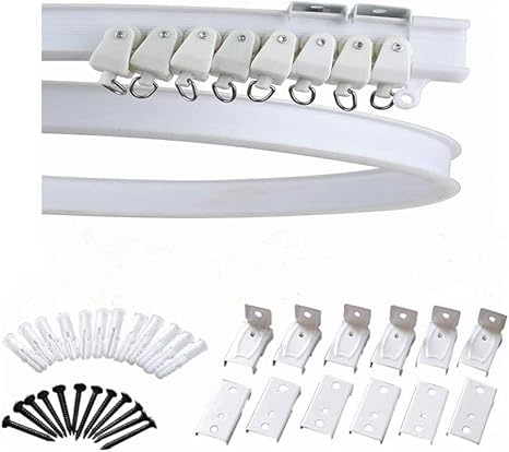 Amazon 曲がる カーテンレール 静音ランナー付 自由に切れる カーテンレール 出窓 長さが調節できる 取扱説明書付き 2 0m カーテンレール ポール オンライン通販