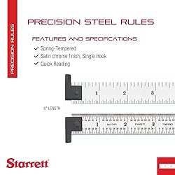 Starrett Spring Tempered Steel Rule with Satin