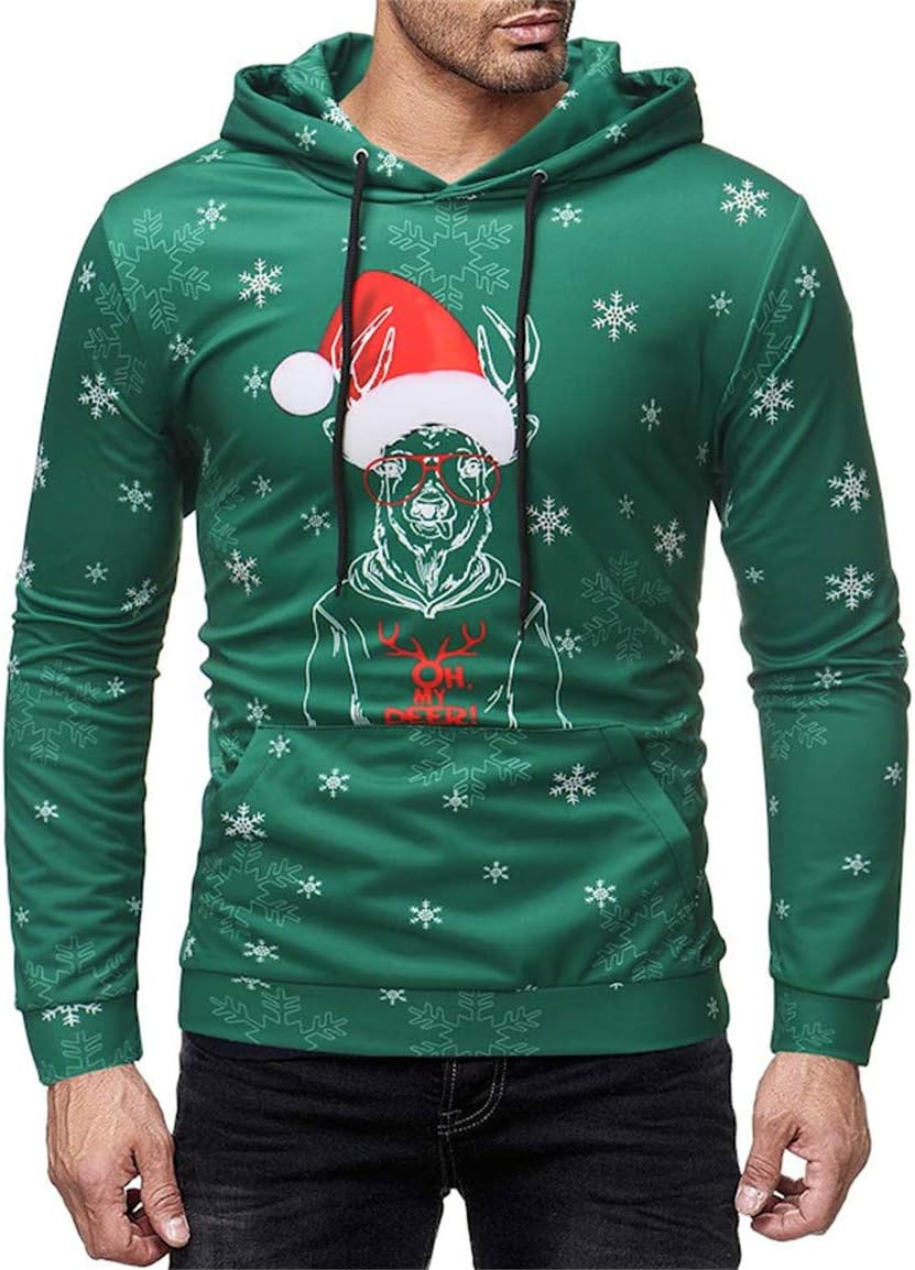 Moonuy Männer Weihnachten Hoodies Mann Junge Langarm Pullover Bedruckte ...