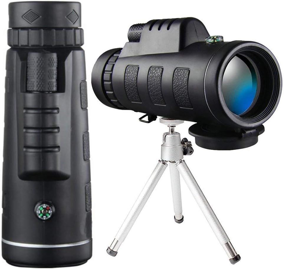 High Powered Monocular Telescope 40x60 BAK4 Prism Phone Scope with Smartphone Tripod and Mount Adapter, Perfect for Adults, Birdwatching, Hiking, Wildlife, Concerts
