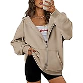 ATHMILE Oversized Hoodies for Women Fall Sweatshirts Zip Up Hoodie Casual Jackets Y2k Fashion Outfits Winter Clothes 2026