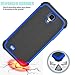 Tekcoo for Galaxy S4 Case, [Tmajor Series] [Blue/Black] Shock Absorbing Hybrid Rubber Plastic Impact Defender Rugged Slim Hard Case Cover Shell for Samsung Galaxy S4 S IV I9500 GS4 All Carriers