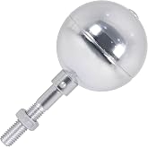 BMFTRRI Flag Pole Ball Topper Ornament - Fits Most USA Flag Poles, Trucks &amp; Solar Lights - 1/2"-13UNC Threaded, Aluminum Anodized Finish - Perfect Flagpole Top Replacement