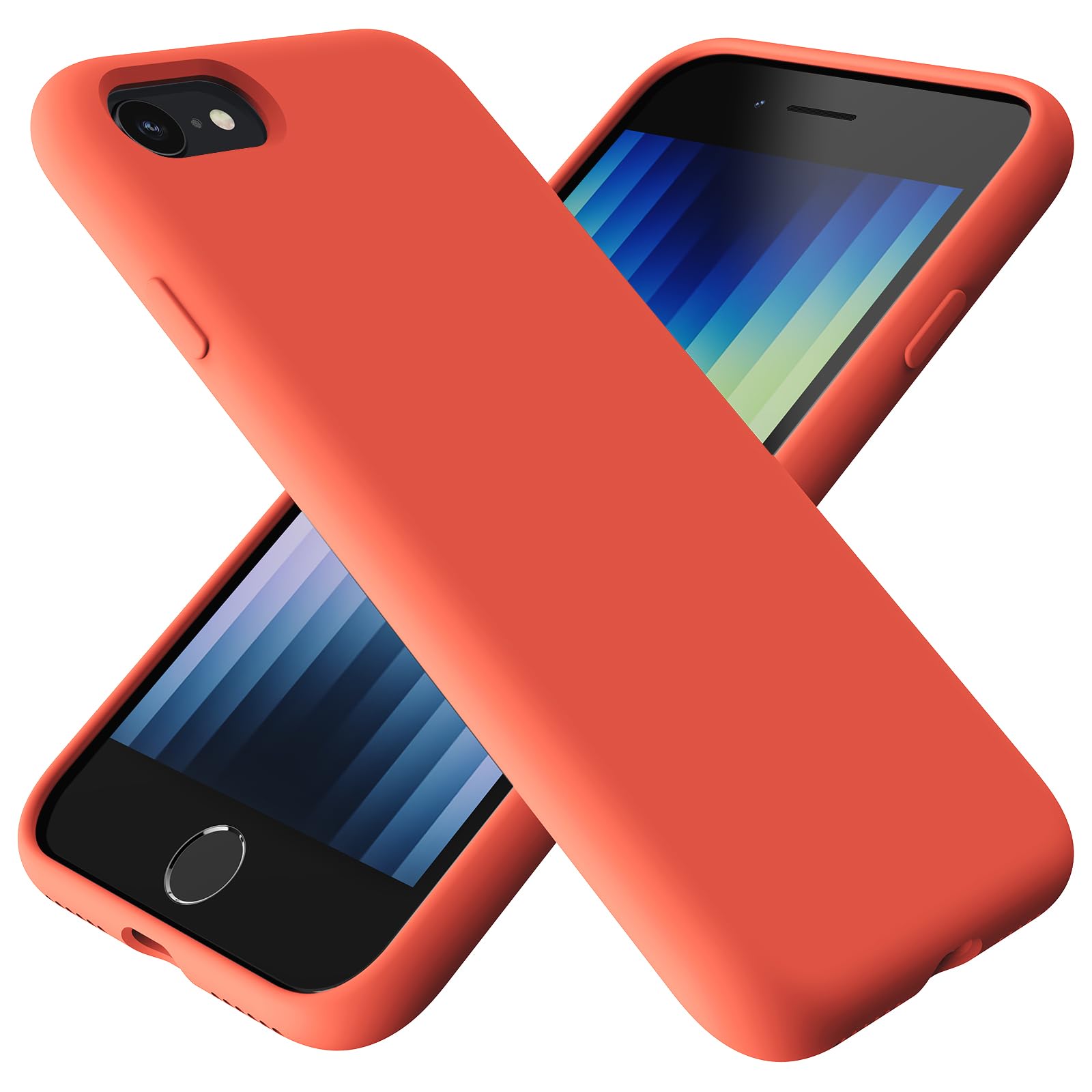 TAXXOE Liquid Silicone Case Compatible with iPhone SE 2020/2022, iPhone 8/7, 4.7 Inch, Soft-Touch, Shockproof, DustProof, Antiskid Full Body Phone Cover for iPhone SE - Apricot — image 1