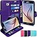 LK 2879905 PU Leather Flip Wallet Case with Card Slots & Stand for Galaxy S6 - Purple