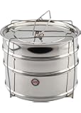 Embassy Stainless Steel Cooker Separator | Suitable for Hawkins Miss Mary Inner-Lid Pressure Cooker, 7 litres (Model No. J74) | 3 Containers with Lifter | Dimension - 18x18x14 cm