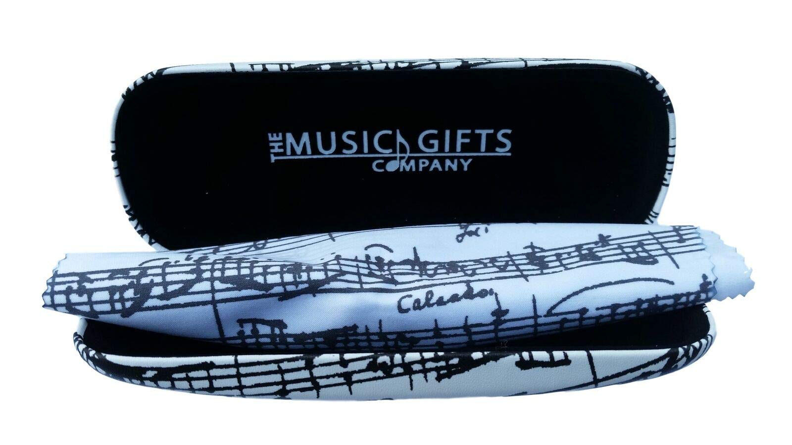 Music Manuscript White Flock-lined Glasses Case