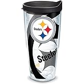 Tervis NFL Pittsburgh Steelers - Genuine Made in USA Double Walled Insulated Tumbler Travel Cup Keeps Drinks Cold & Hot, 24oz, Classic