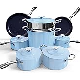 Nuwave Lux 13pc Forged Lightweight Cookware Set PFAS Free, Healthy G10 Duralon Ceramic Coating, Ultra Non-Stick, Stay-Cool Handles, Works on All Cooktops & Induction Ready