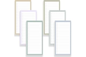 6 Pack Magnetic Notepads for Refrigerator, Grocery List Magnet Pad for Fridge, 50 Sheets per Note Pads To-Do List, Shopping L