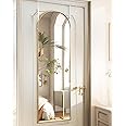 BEVERDY Over The Door Mirror - 14"x48" Arched Full Body Mirror, Gold