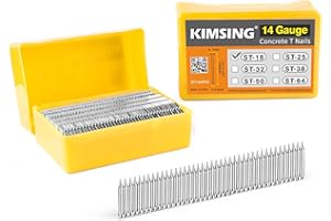 KIMSING 14 Gauge 3/4-Inch (18mm) Concrete Nails 800PCS/Box T Nails for Truss Building, Construction Framing and Concrete Nailing
