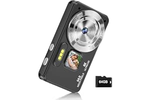 MINIBEAR Digital Camera, Autofocus 4K 64MP Point and Shoot Digital Cameras for Teens with 64GB Card, 18X Zoom Anti-Shake Compact Video Camera for Student Kids Boys Girls Beginner - Black