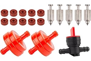Carbhub 398188 Carburetor Float Valve Needle Seat Kit for 398188 with fuel filter with fuel shut up valve
