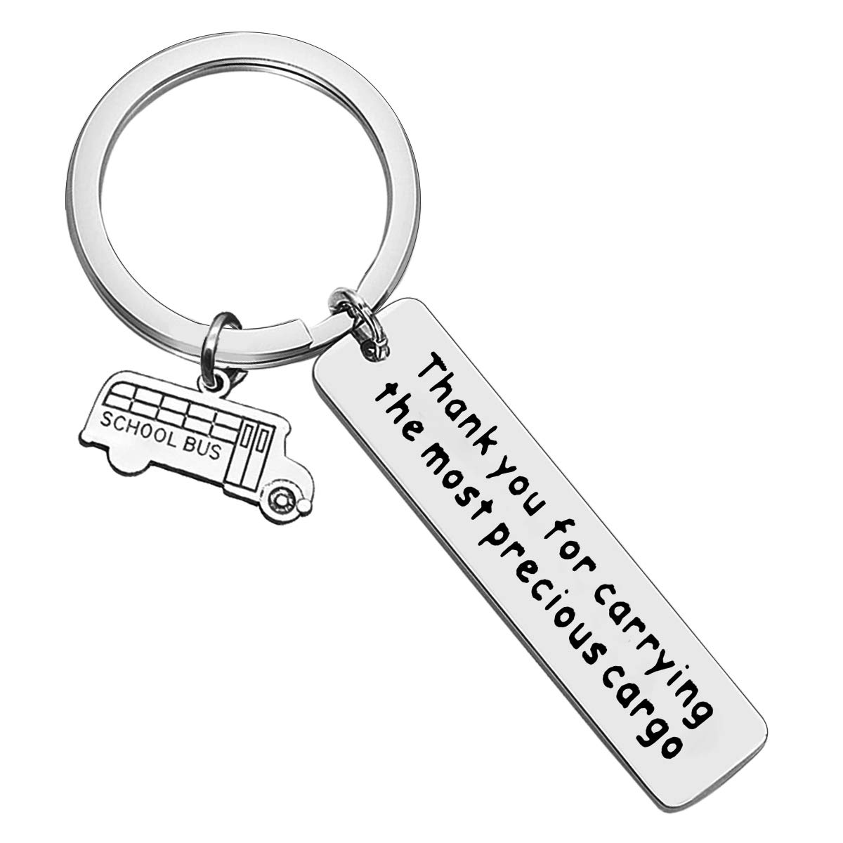 School Bus Driver Gifts Keyring Thank You for Carrying The Most Precious Cargo Keyring School Bus Driver Appreciation Gift Retirement Gift End of The School Year Gift Bus Driver Gifts for Men Women