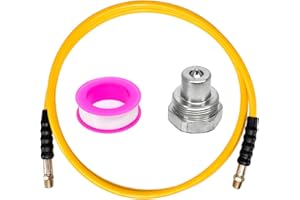 ZIBEILE 10ft High Pressure Hydraulic Hose, 3/8" Thread Hydraulic Hose Assembly, 10000 psi Hydraulic Pressure Test Hose, Yellow, Length 10ft