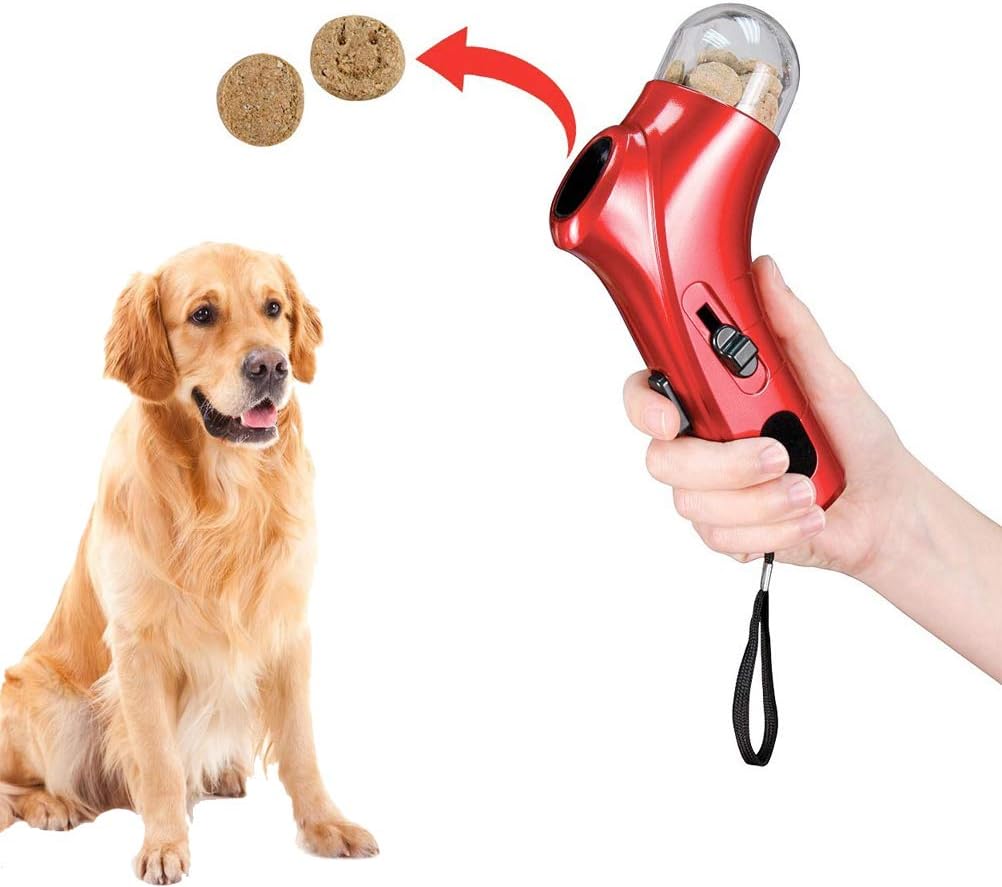 Interactive Toy Treat Gun Dogs Puppy Launcher Shooter Dog Food Food Reward And Training Treat Thrower Amazon De Kuche Haushalt