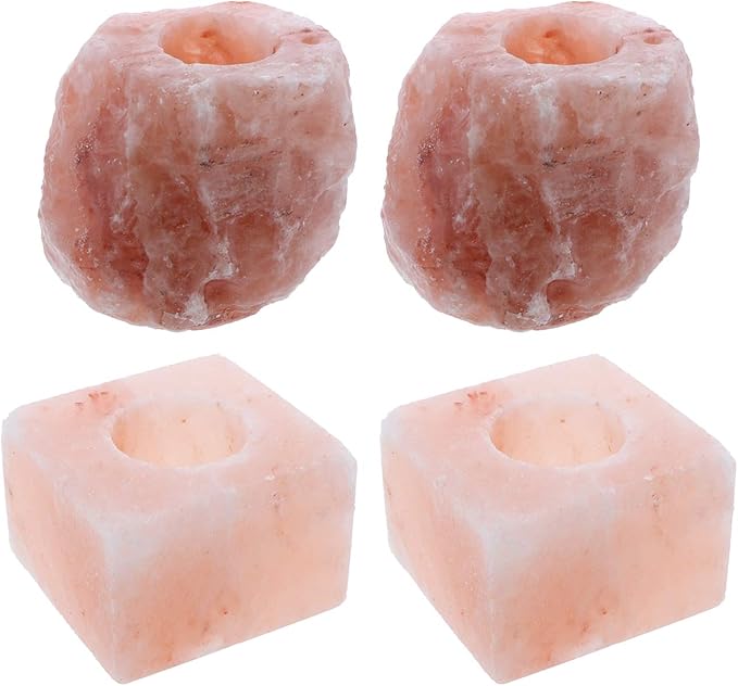 Genuine Natural Pink Himalayan Rock Salt Tea Light Candle