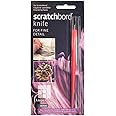 Ampersand Scratch Knife Tool with a Fine and a Curved Nib for Scratchbord, Claybord and Other Fine Art Surfaces, Red Handle (AMPSK)