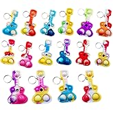 HOZKEAP 30 Packs Bulk Guitar Mini pop Fidget Keychain for Boys and Girls Kids,Birthday Party Favors Supplies and Classroom Prize