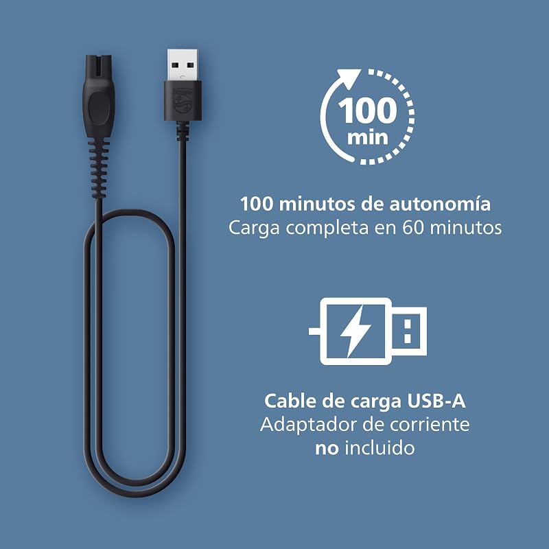 Recortadora de barba series 7000, Hombre, Cuchillas autoafilables, 40 posiciones ajustables, Sensor de Barba, Sistema recogedor de vello, 100% Resistente al agua, Cabezal ancho, BT7670/15