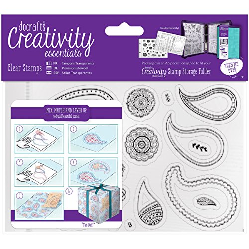 docrafts DCE907129 Creativity Essentials A6 Clear Stamps, Paisley