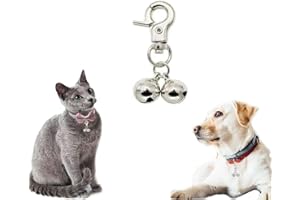 Bsdurable 1pcs pet supplies puppy essentials cat bell cat and dog collar bell, cat collar bell jingle, dog collar charm, bell with keyring key chain buckle bell… (silver01)