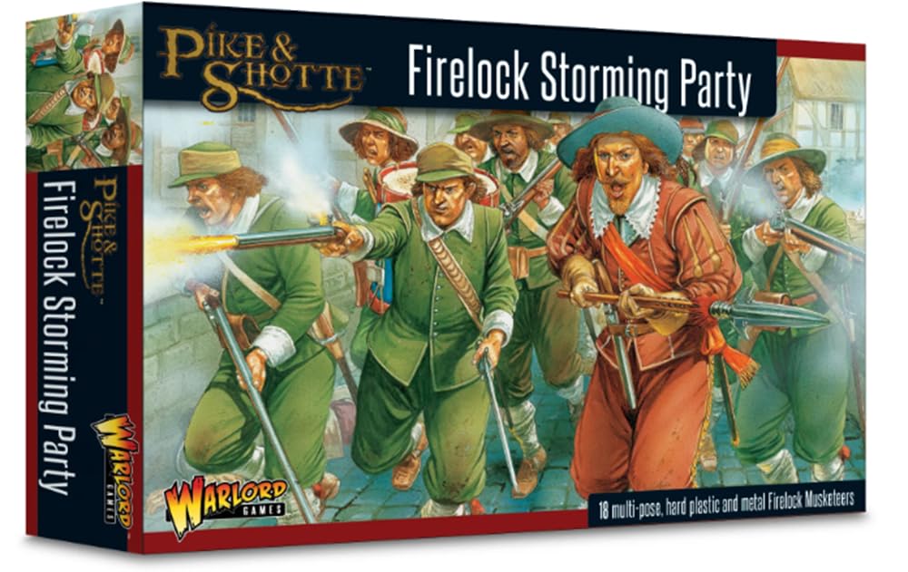 Warlord Games Firelock Storming Party - 28mm Scale Plastic Miniatures for Pike & Shotte Highly Detailed Miniatures for Table-top Wargaming