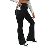 SHENHE Girl's Flare Leggings with Pockets High Waisted Bootcut Yoga Pants Bell Bottom Leggings