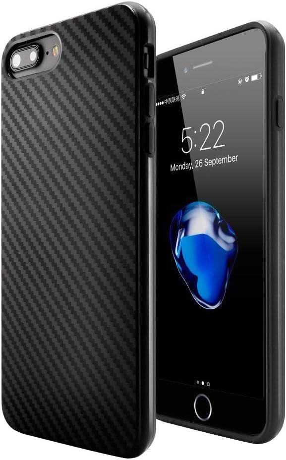 OMD iPhone 5 / 5s / SE Case Carbon Fibre Black [Anti-Scratch] Shockproof Protective Silicone [Slim and Light] Cover [with Screen Protector] Phone Case for iPhone 5 / 5s / SE