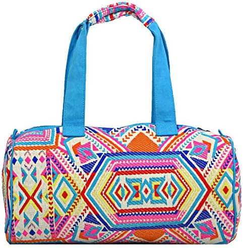 Nomadic Travelers Bohemian Rainbow Woven Duffel Bag 18 Inch