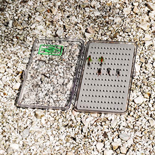 SF Plastic Waterproof Pocket Fly Fishing Box Double Side Clear Lid Easy Slit Foam