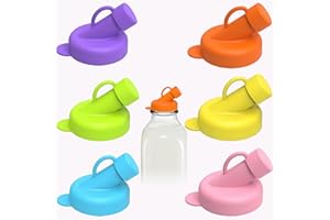 HAIYUJI 6 PCS Silicone Milk Bottle Caps, Glass Milk Bottle Lids Dispenser Cap Leak-Proof Snap On Covers Replacement Lids for 48mm Pour Spout Compatible with Libbey Stanpac The Dairy Shoppe Stock Your Home