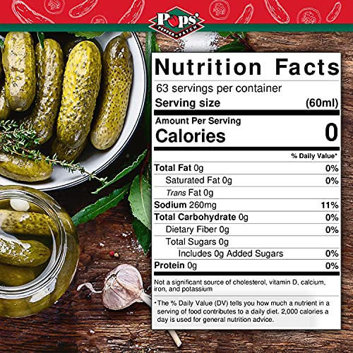 Pops Pepper Patch Spicy Pickle Brine Juice Spicy Pickle Juice for Leg