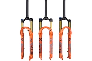 BOLANY 26/27.5/29inch Bike Suspension Fork 120mm Travel 28.6mm (1-1/8inch)*220mm Thread-Less Straight Steerer 9mm QR*100mm Spacing Disc Brake Version MTB Air Forks