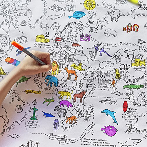 eatsleepdoodle Doodle World map wrap