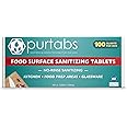 PurTabs 334mg Sanitizing Tablets for Commercial Kitchens and Food Service Areas - Effective Surface Sanitizer, Eliminates Common Foodborne Pathogens, No Rinse Needed, 100 Tabs Pack