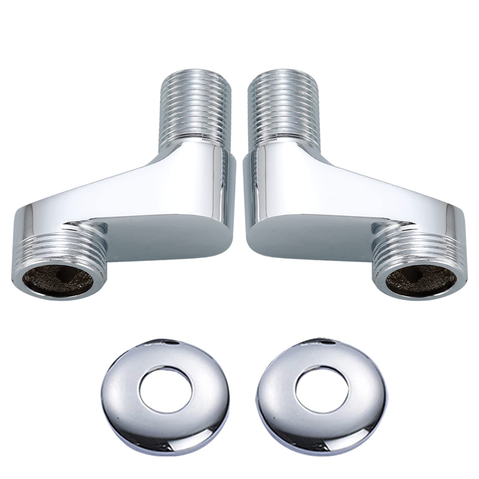 Gnimauhz Clawfoot Tub 3-3/8 Inch Adapter Claw Foot Bathtub Kitchen Faucet Adjustable Swing Arms Brushed Nickel Commercial Utility Eccentric Screw Plus Size 1 Pair (Plating)