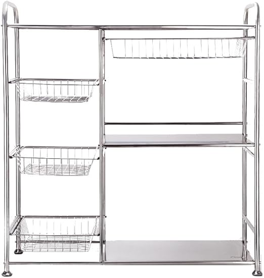 Amazon Com Stainless Steel Kitchen Rack Four Story Floor Stand