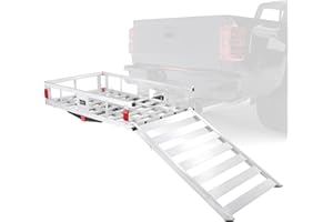 VEVOR 50 x 29.5 x 8.7 inch Hitch Cargo Carrier, 500lbs Capacity Trailer Hitch Mounted Cargo Basket, Aluminum Luggage Carrier 