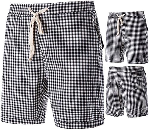 Plaid Shorts Men 's Classic Design Casual Beach Short Pants Male Stretch Waist Shorts Casual Running Shorts (L)