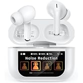 Wireless Earbuds with Smart Touchscreen Case, ANC Noise Cancelling Ear Buds | 48H Playtime, ENC Clear Calls, 13mm Drivers, 5 EQ Modes, Hi-Fi Deep Bass, Bluetooth 5.4, for iPhone/Android/Pad