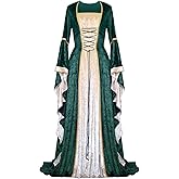 Halloween Womens Medieval Renaissance Dress Retro Cosplay Costumes Lace up Vintage Irish Gown Long Over Dresses