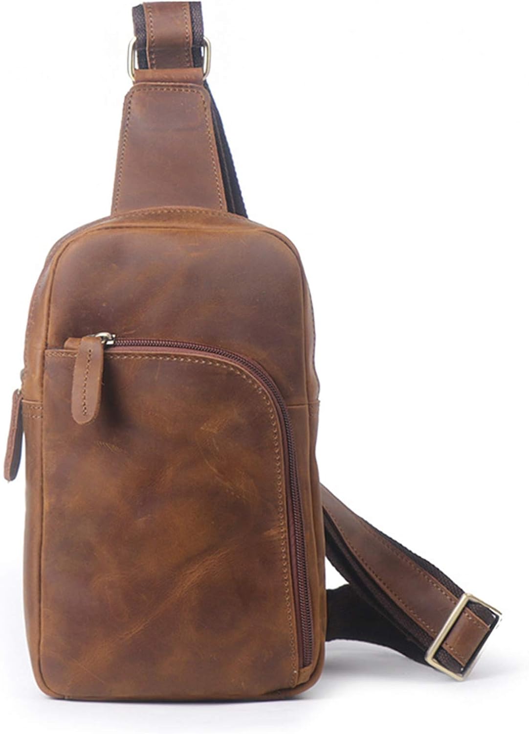 Serious Lamp HerrenRetroBrusttasche aus Leder Sling Bag Damen Lässige