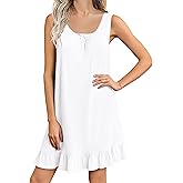 Ekouaer Nightgowns for Women Sleeveless Nightdress Cute Night Gowns Short Sleepshirt Soft Sleepwear Pajama Dress S-XXXL