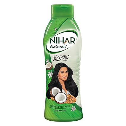 Nihar Naturals Non Sticky,Coconut Hair Oil For Thick & Strong Hair, Jasmine, 400 ml