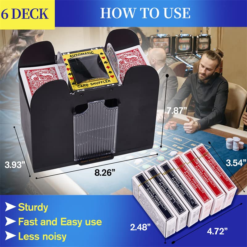 FONBEAR 6 Deck Automatic Card Shufflers (Playing Cards Included