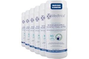 Medtrica Disinfecting Wipes, All-Natural, Hospital Grade, All-Purpose Wipes, Biodegradable, Kills 99.99% of Viruses and Bacte