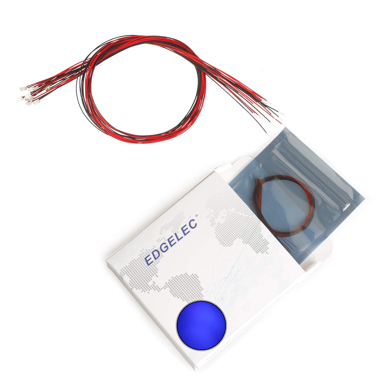 Photo 1 of EDGELEC 20pcs Prewired 0805 UV (Ultraviolet) 390-395nm SMD LED Light Emitting Diode DC 3V Micro Litz Length 7.8in. (20cm) Soldered Purple Mini LED Lights for DIY Manual Model Toy Decoration